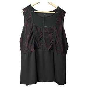 NWT Sloane & Sadie Lace Sleeveless Pemblum Blouse Plus Size 4X
